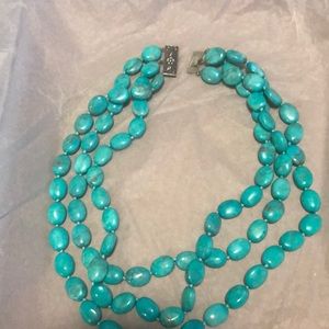 Real turquoise beautiful necklace 925